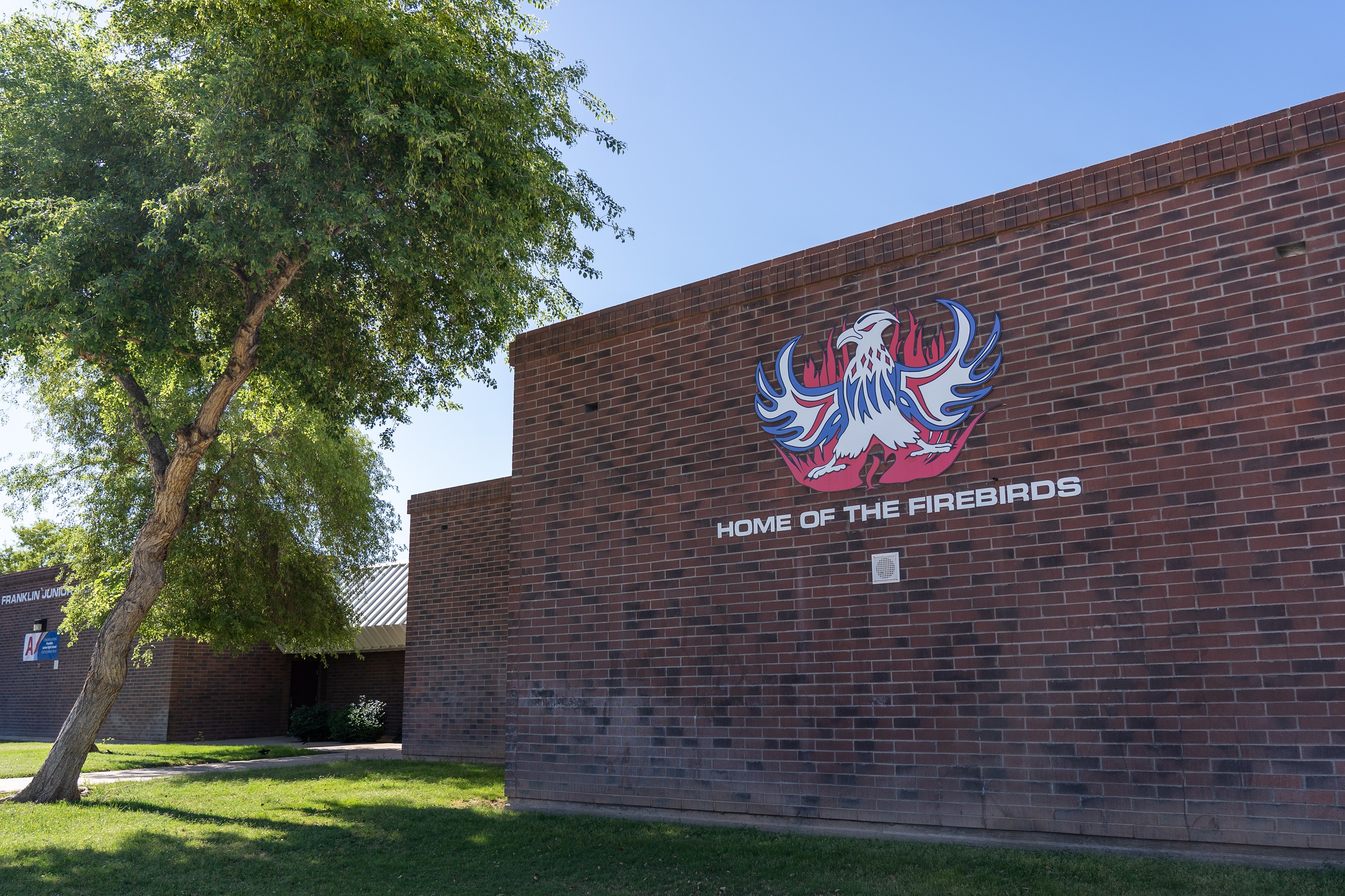 franklin at brimhall school building with logo