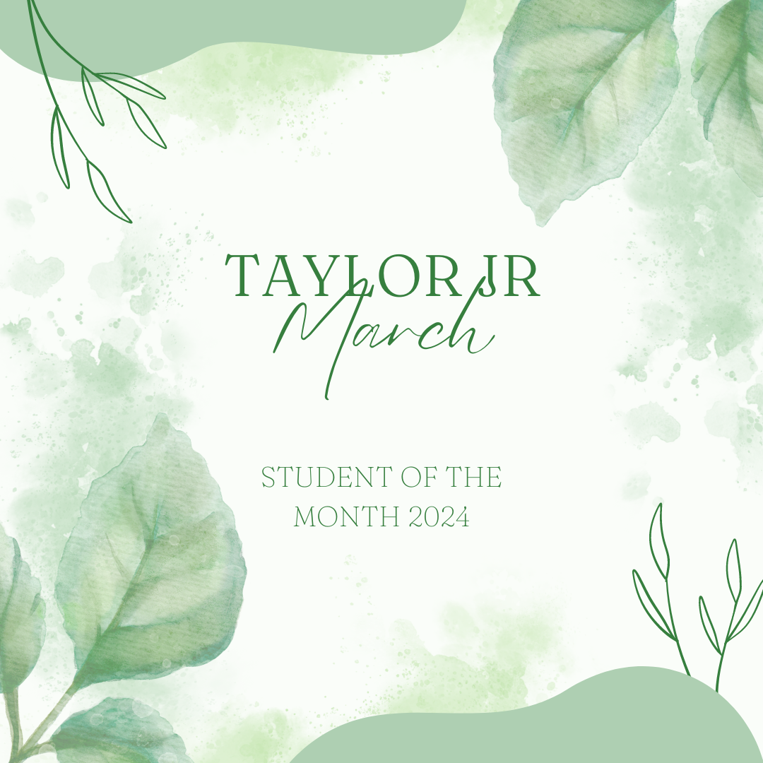 Taylor Jr High March Student of the month 2024