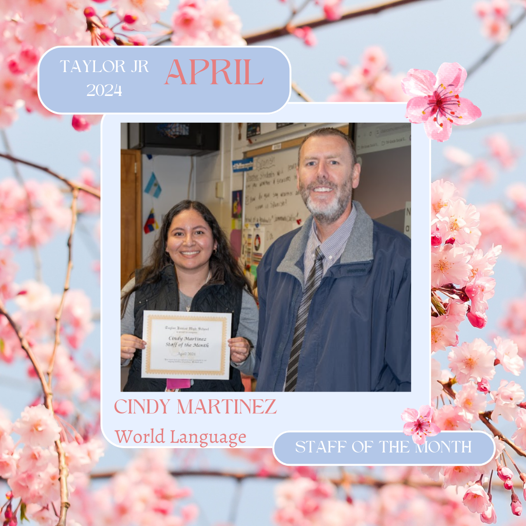Cindy Martinez World language teacher pictured with Principal Jeremy Arnett
