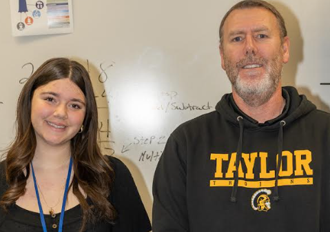 Gianna Cadaret with Principal Jeremy Arnett