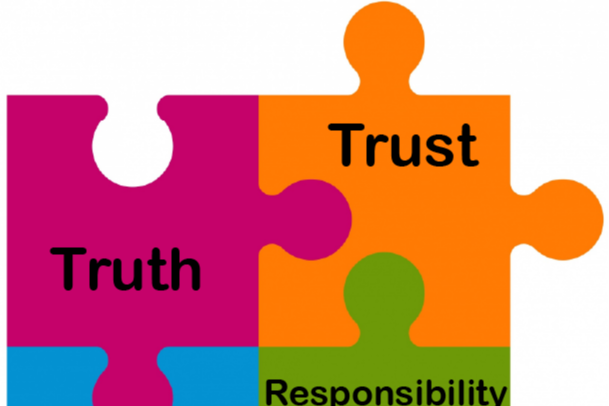 Truth, trust, respect, responsibility puzzle pieces