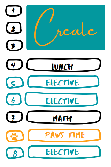 example schedule incorporating the Poston Create block