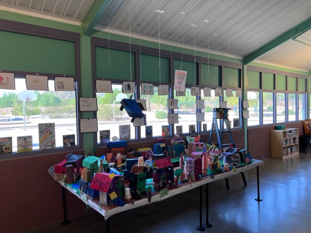 community train table out of recycled materials 