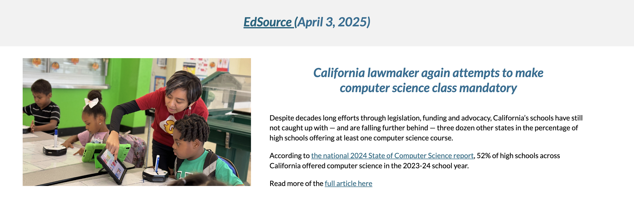 EdSource Article