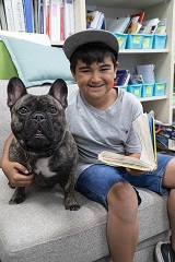 dog with student
