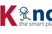 cartoon running in logo where the i in kinder is found