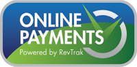 A graphic that says Online Payments Powered by RevTrak