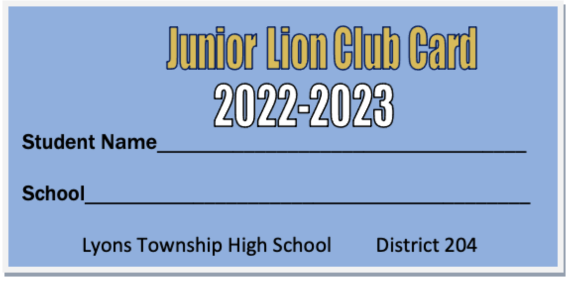 lt junior lion club card