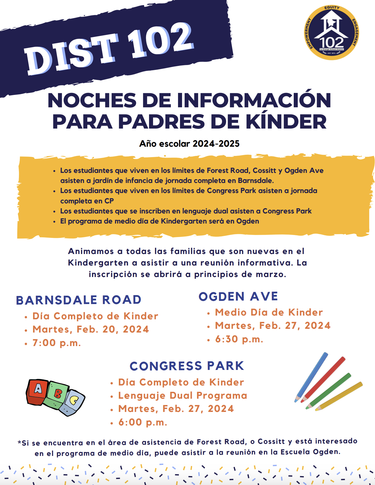 kinder info nite spanish