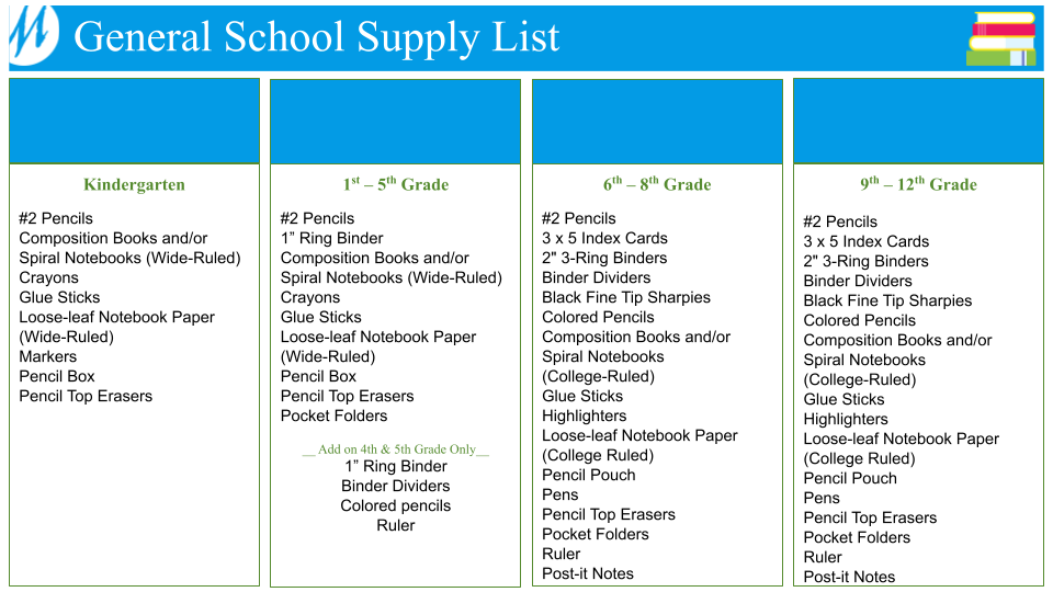 General School Supply List