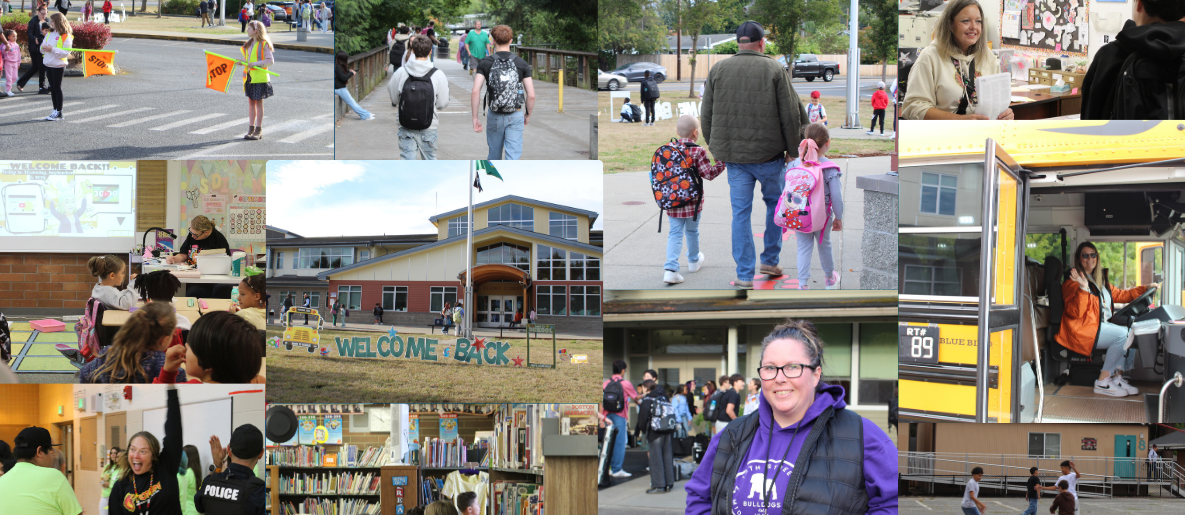 A collage has various photos of MSD25 schools, students, and staff