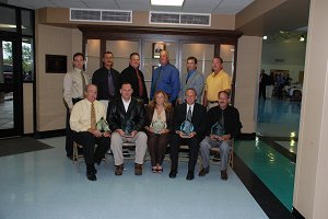 2007 Inductees Sandy Mayer, George Winters, Bill Loving, Jeff Shaver, John Pulliam & Patton Vanhoogstraat Jim Kasten, Troy Cardona, Jan (Dischino) Speck, Fred Dehner & Doug Whitener