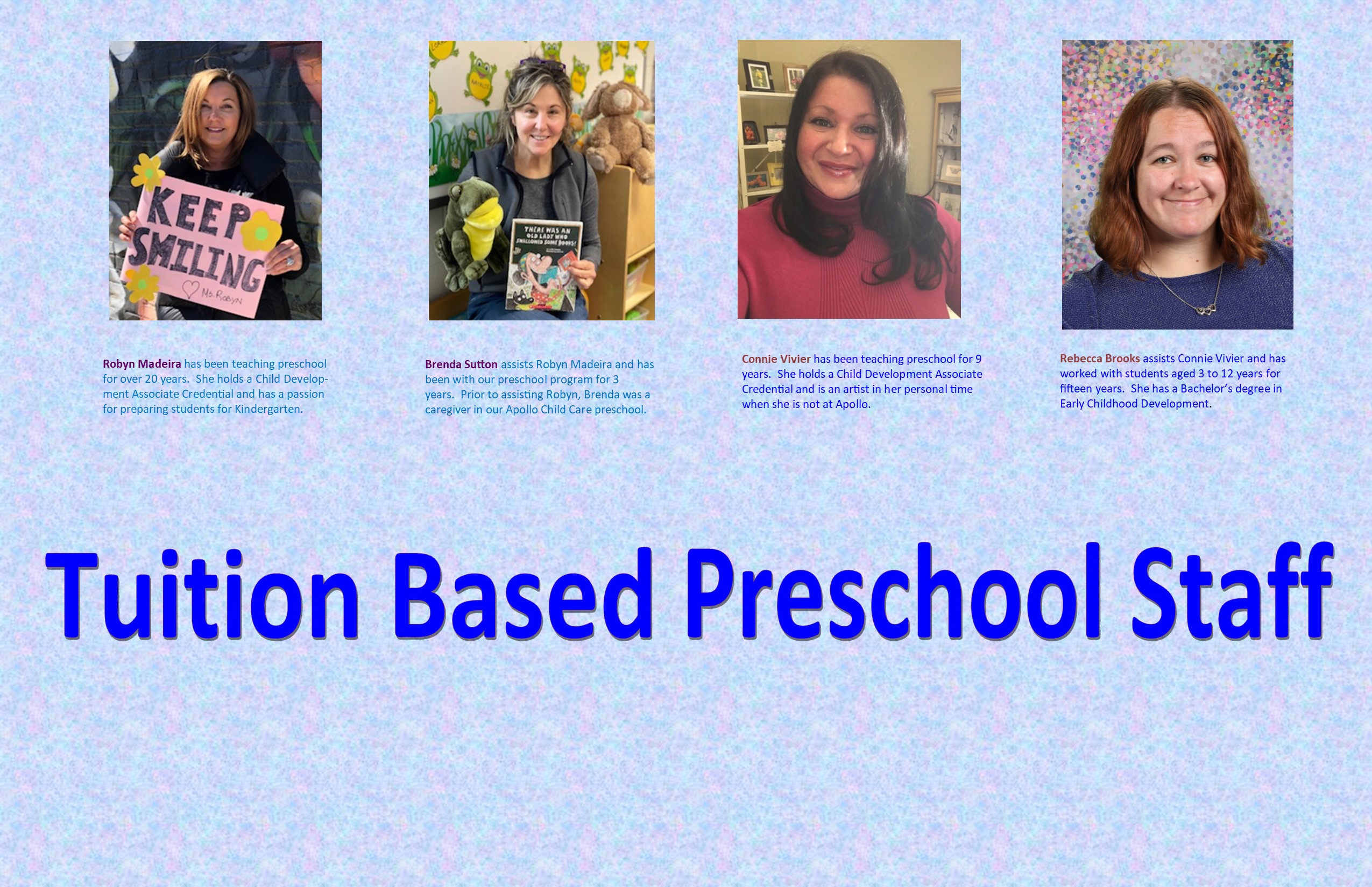 Fee Based Preschool Staff