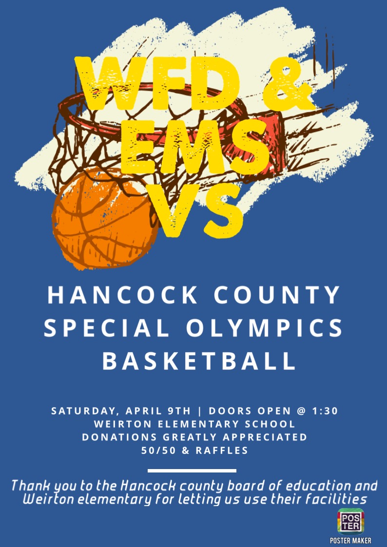 WFD EMS VS HC Special Olympics Basketball Flyer