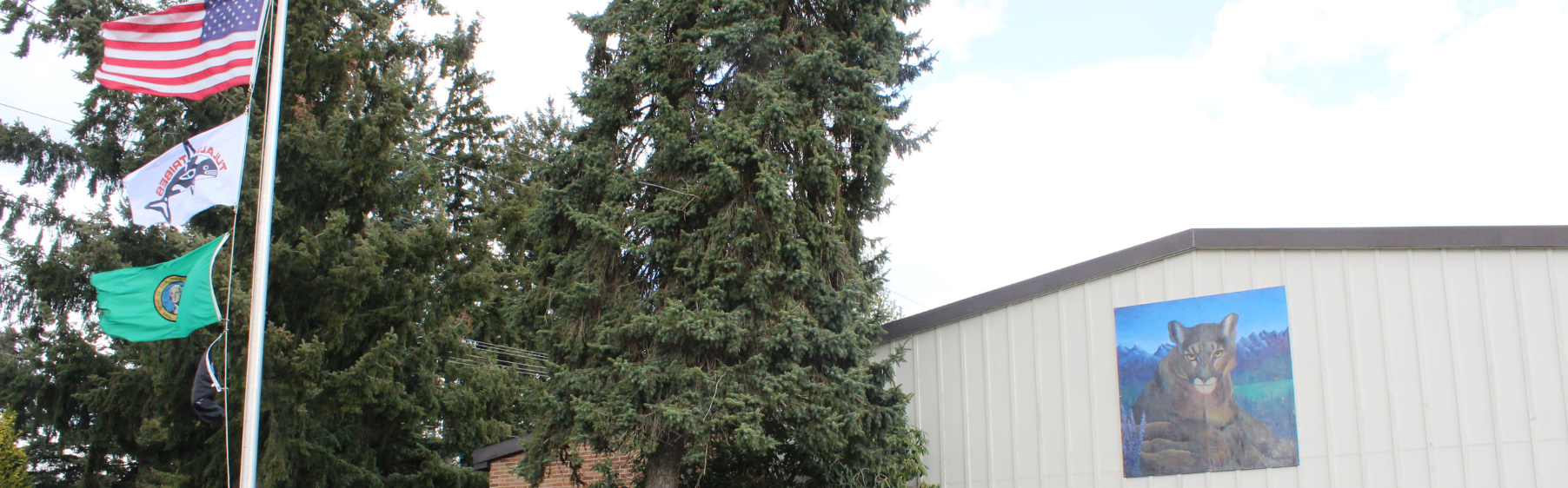 Cascade Elementary Flag and building