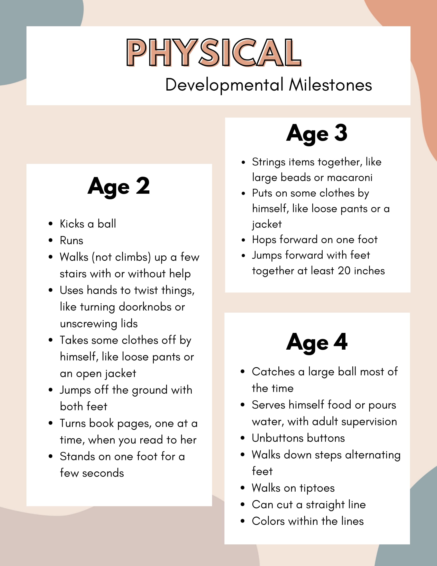 Developmental Milestones Early Childhood Center