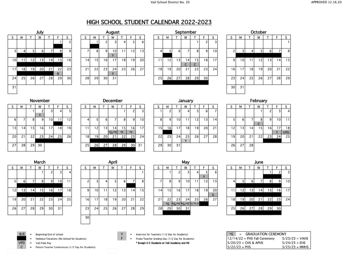 VIC Calendars Vail Innovation Center