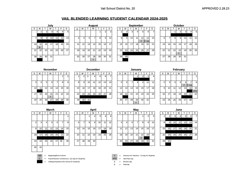 VBL Calendar