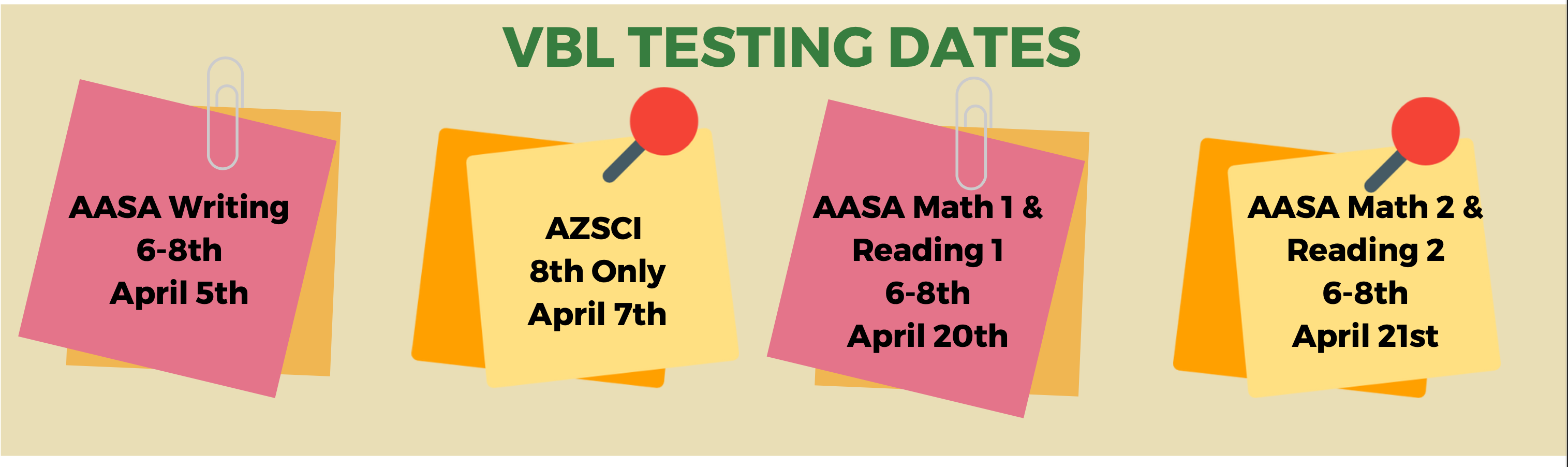 VBL Testing Dates