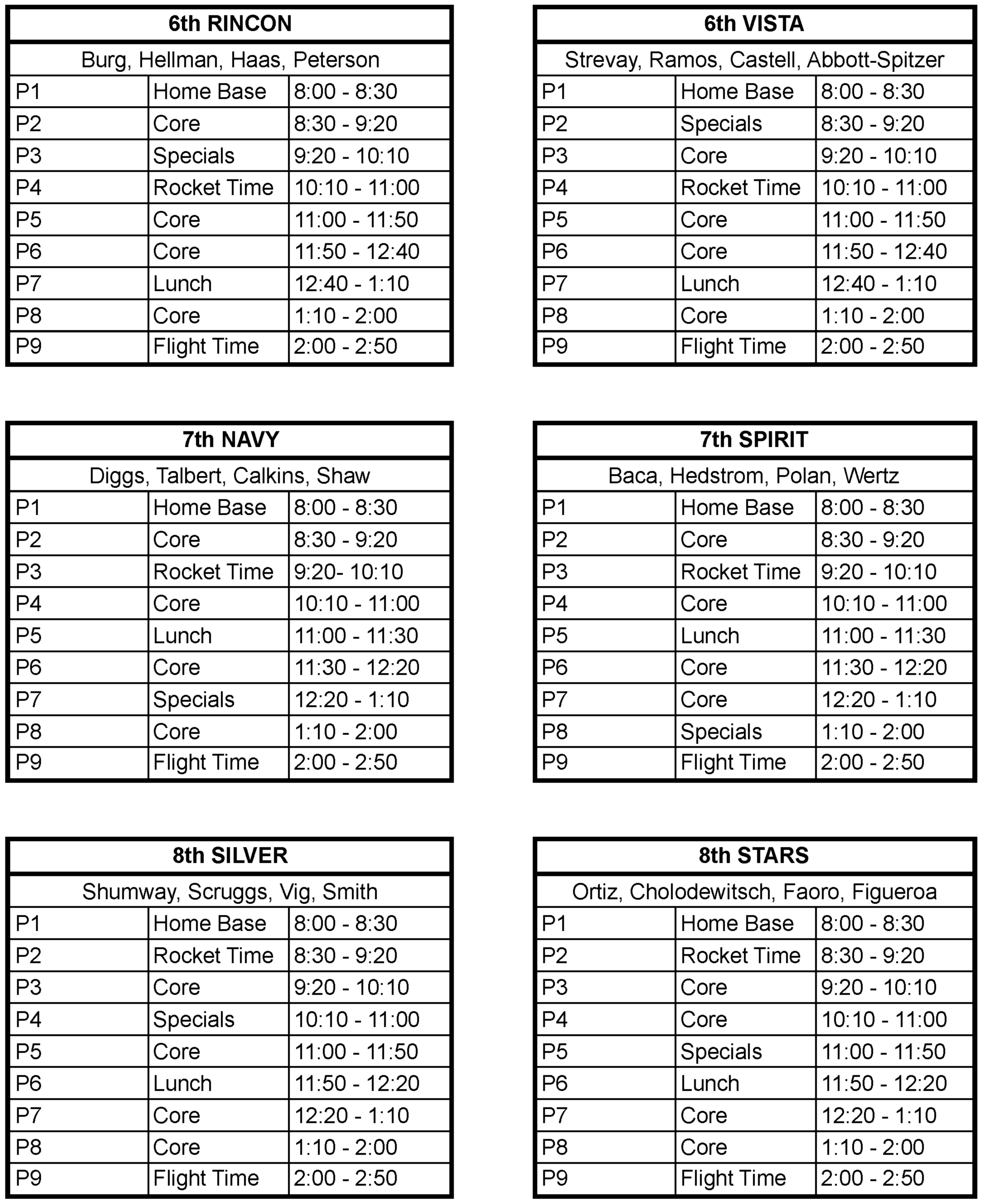 Bell Schedule