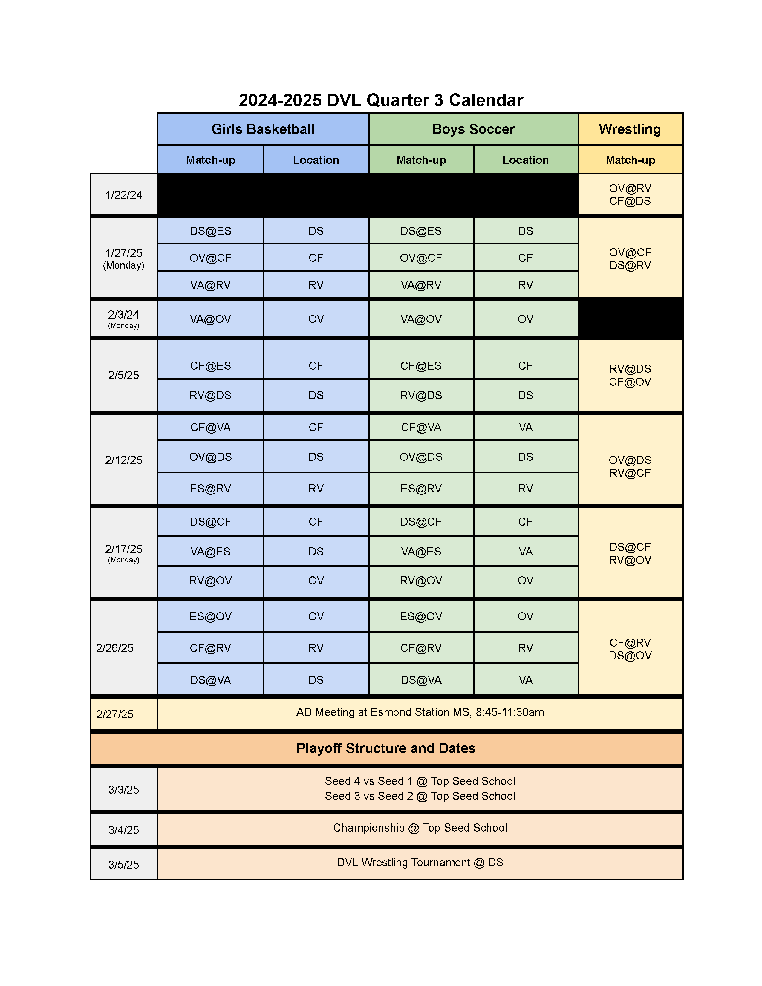 Sports Schedule Image