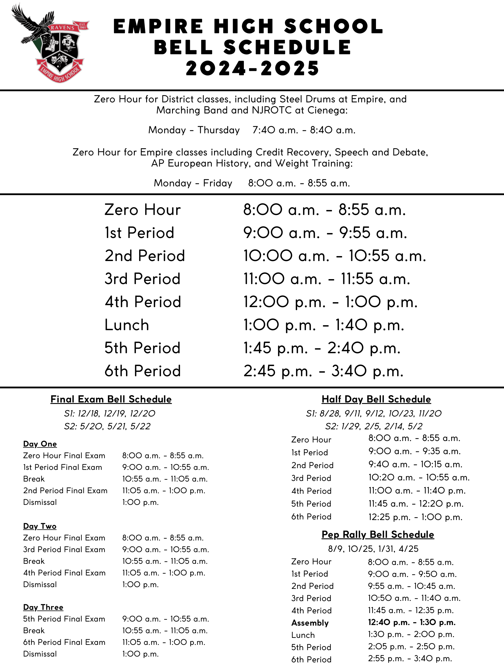 Bell Schedule