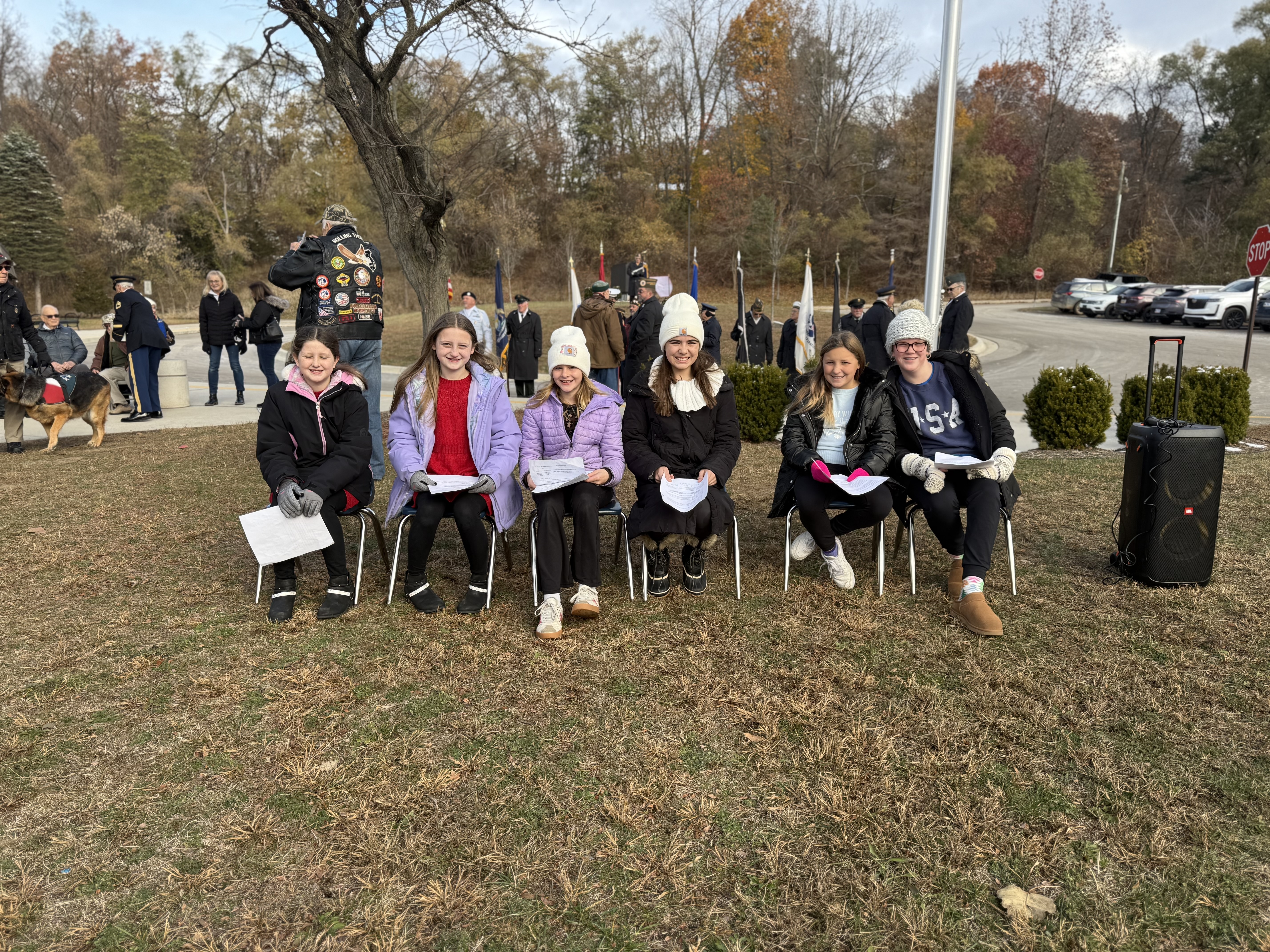 Student speakers at the Veterans Day Celebration,