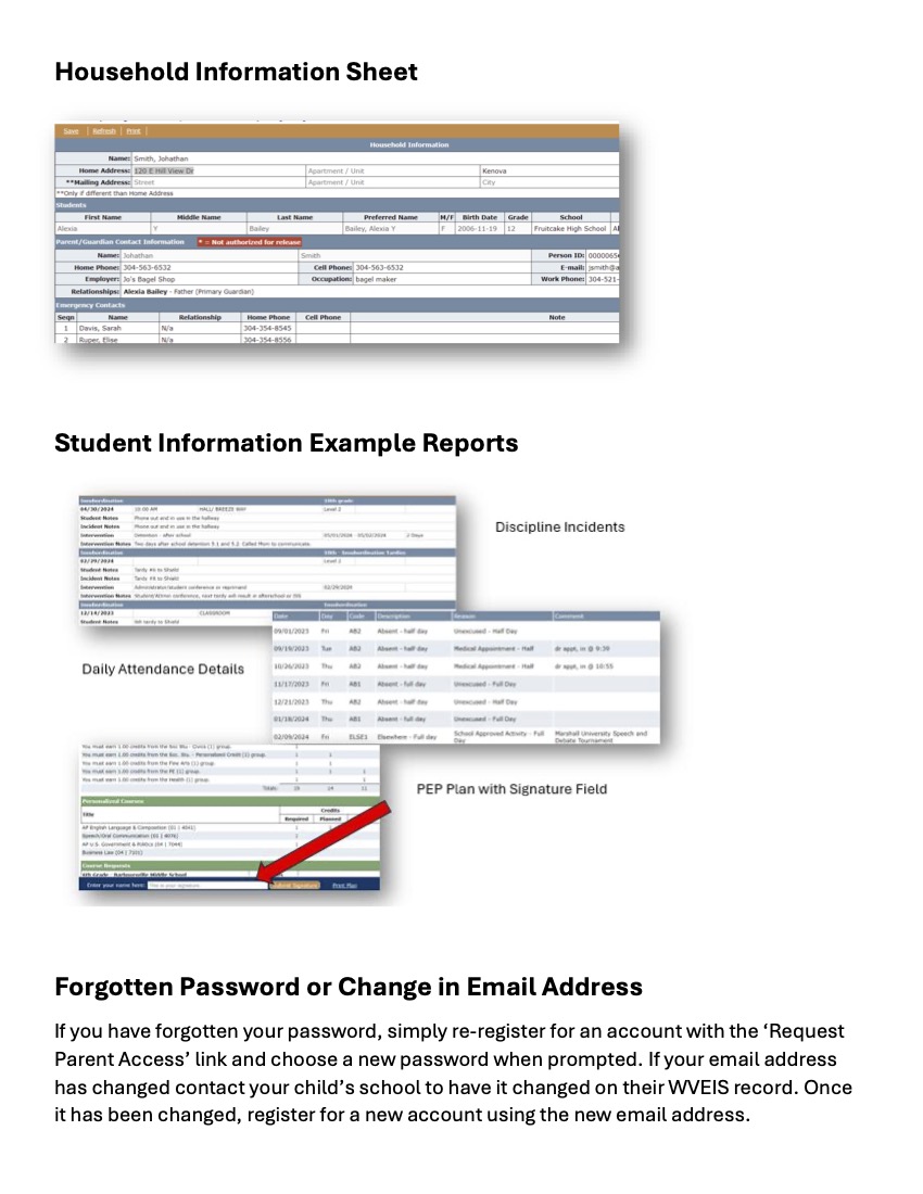 WVEIS Parent Portal Page 3