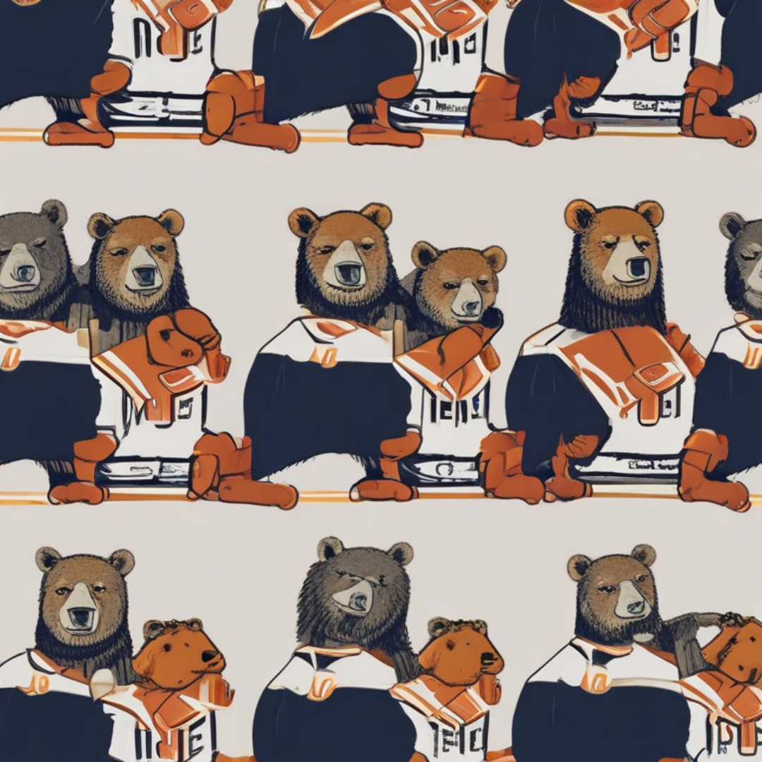 bears in athletic jerseys 