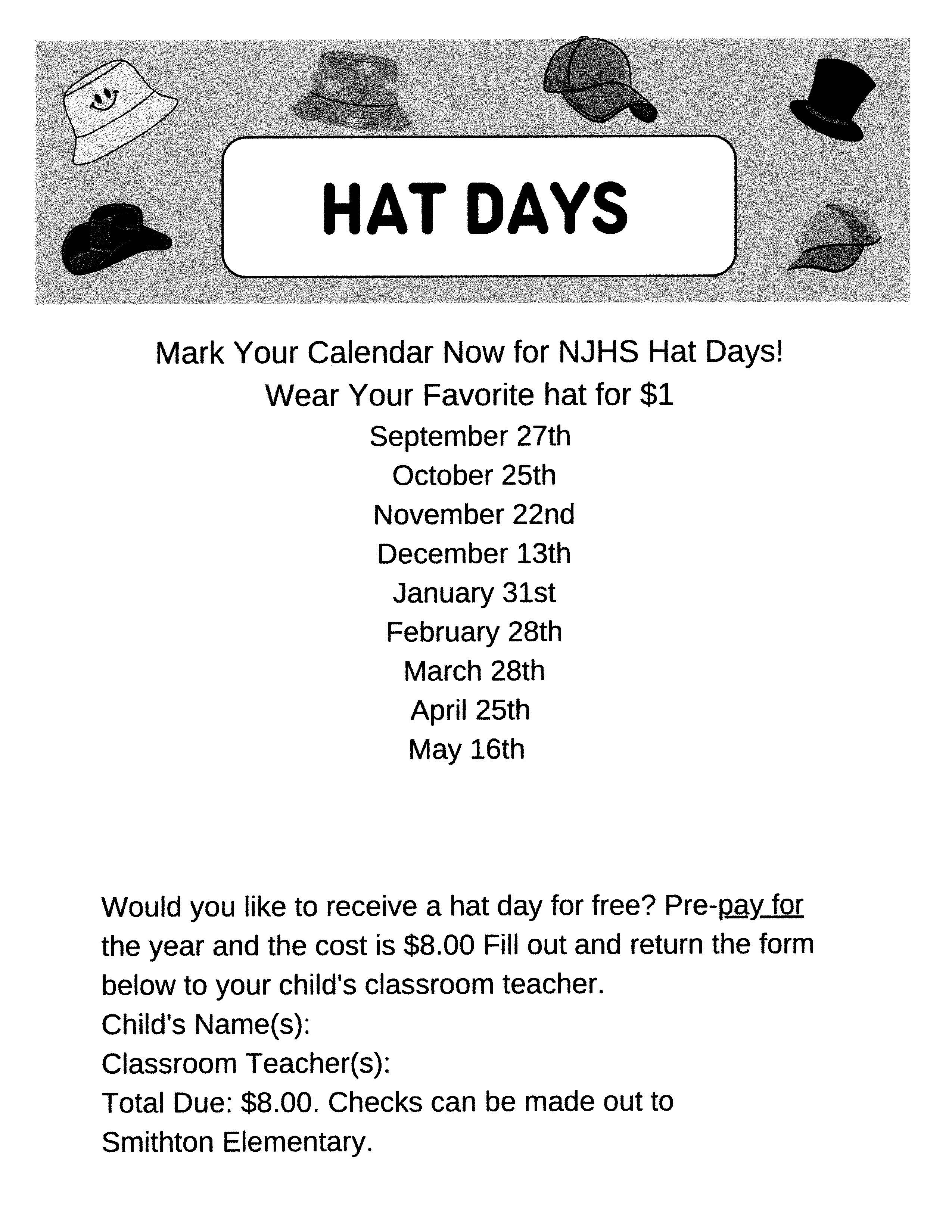 hat days 24 25 school year