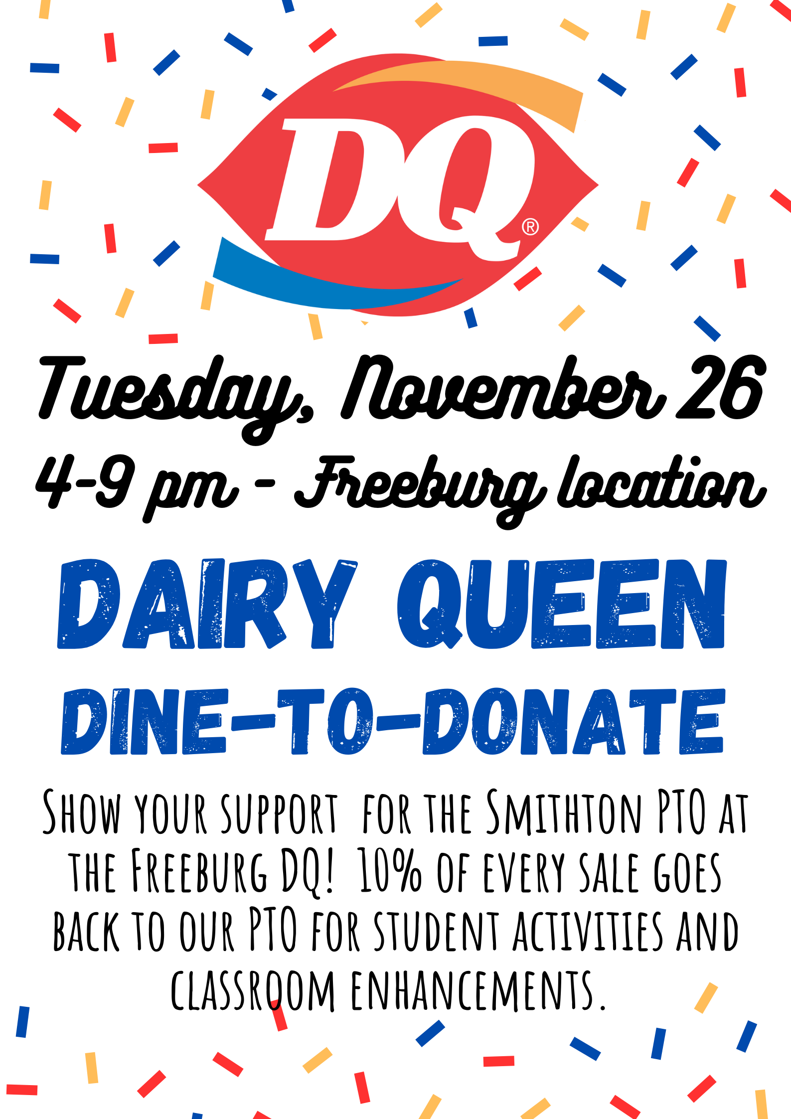 dq dine to donate 11/26