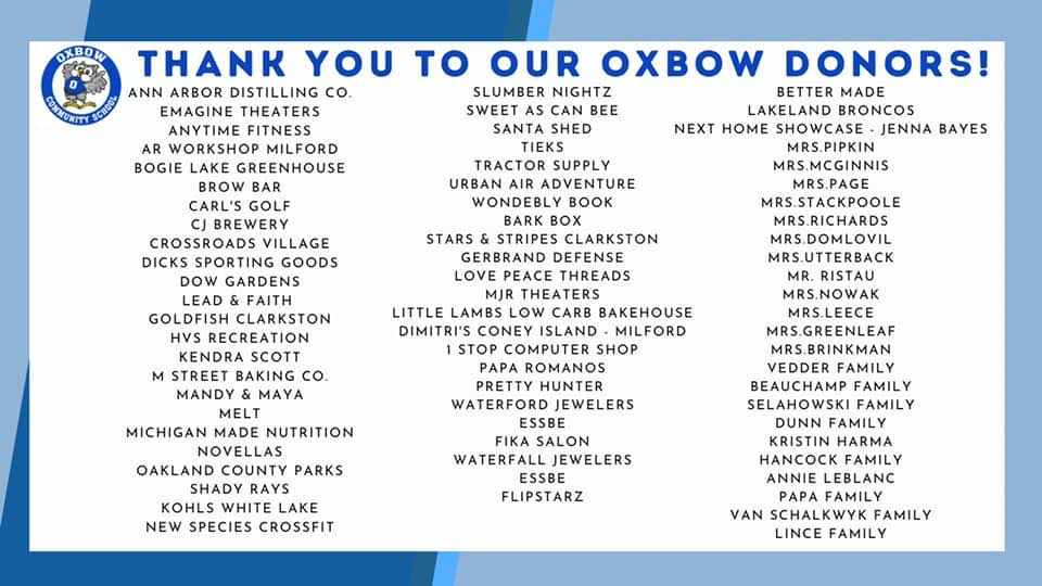 Oxbow Sponsors