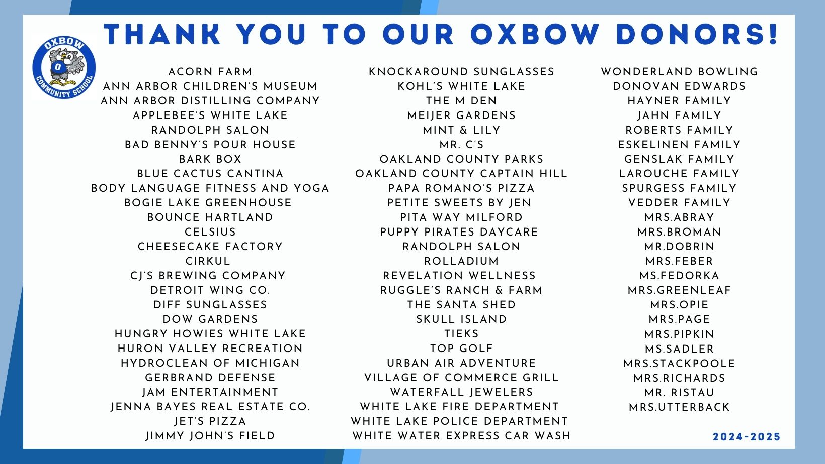 Oxbow donors