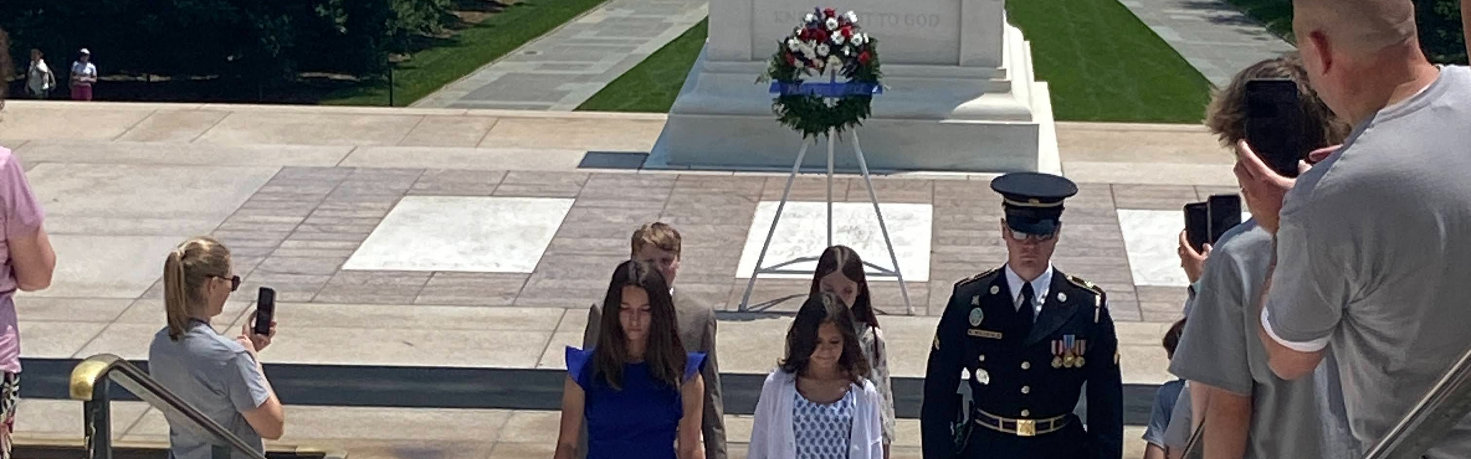 Muir students lay wreath at the Tomb of the Unknown Soldier