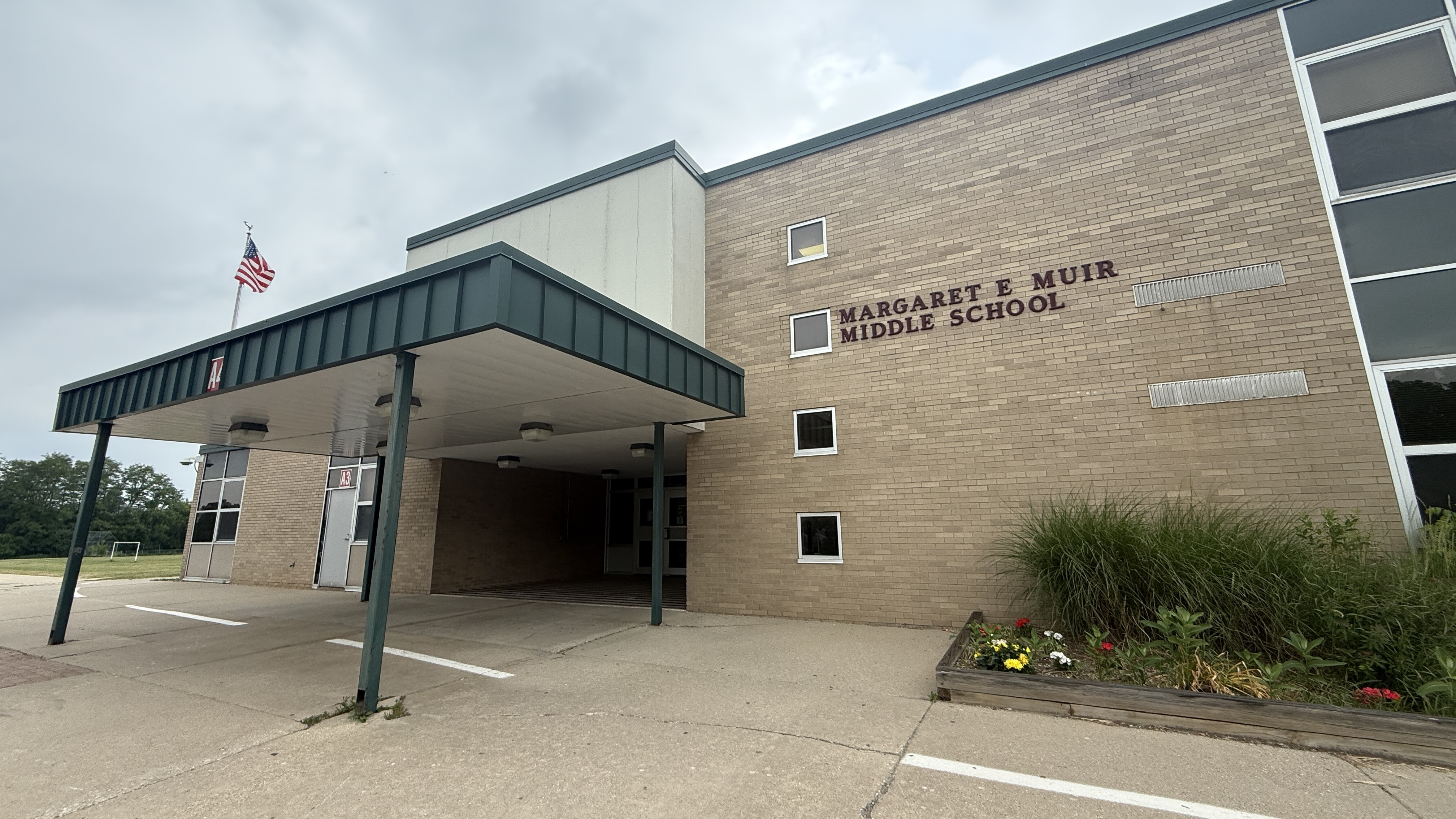 Exterior shot of Muir Middle School