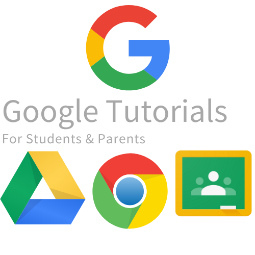 Google Drive icons:  Click for tutorials on Google tools