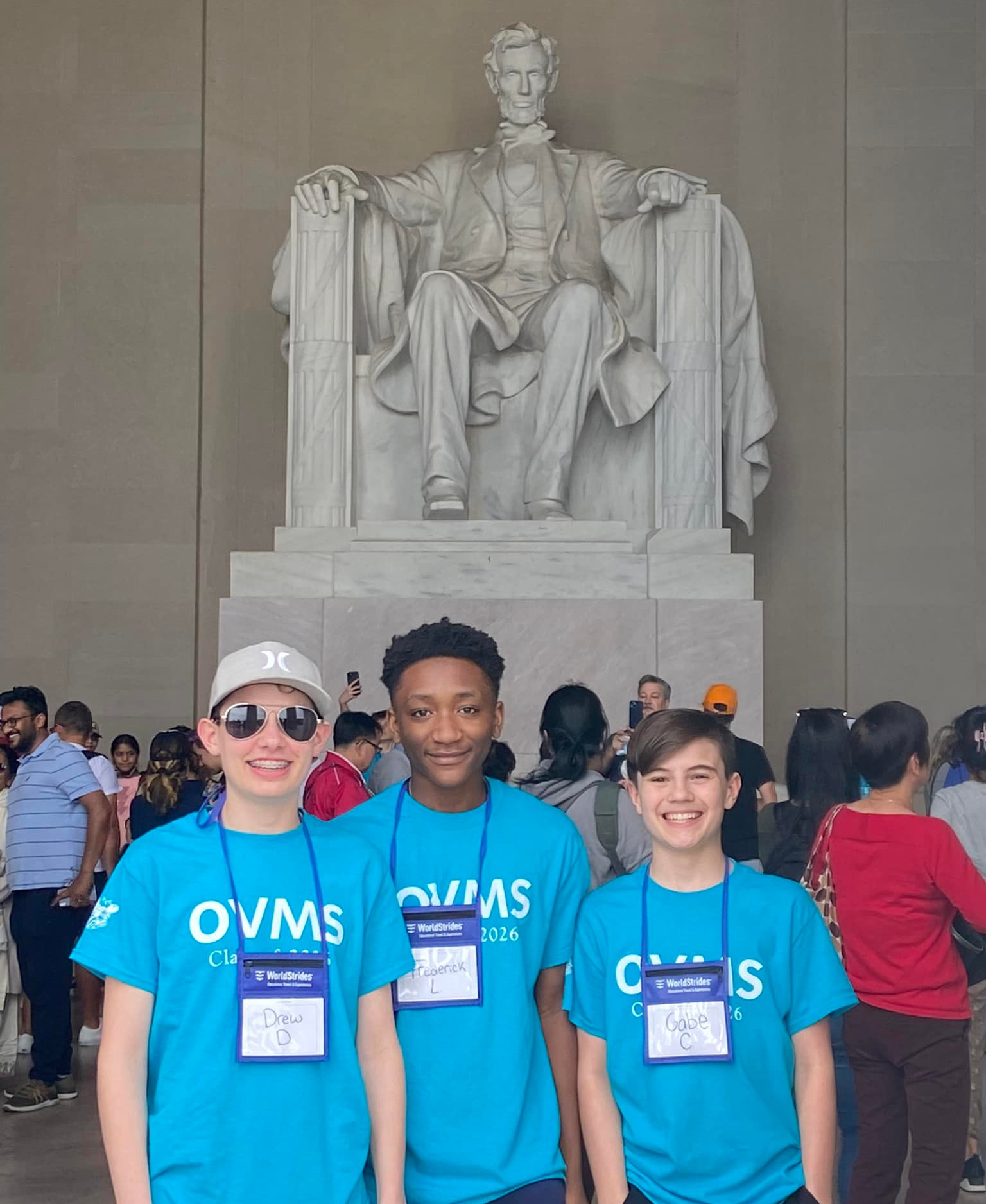 three boys at Lincoln Memorial