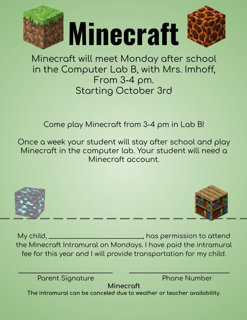 minecraft club registration form
