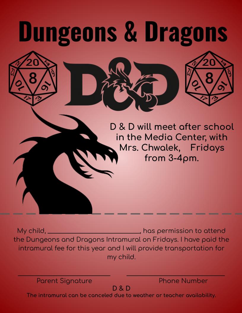 intramural registration for Dungeons and Dragons