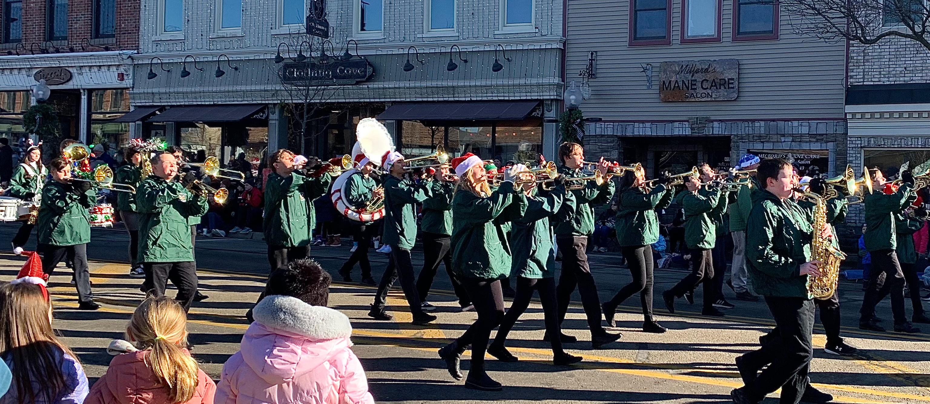 Oak Valley band marching in parade