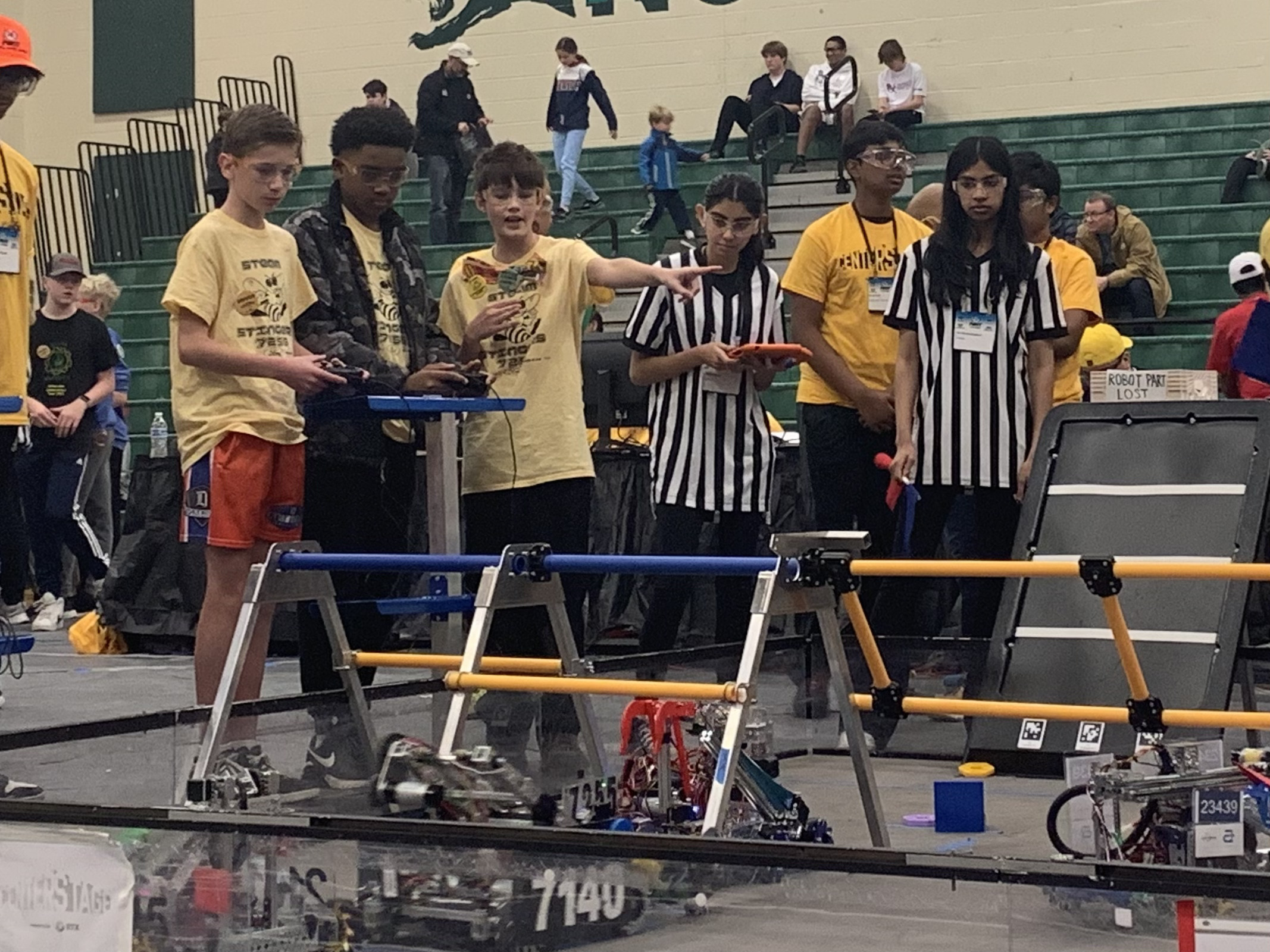 robotics students in a competition