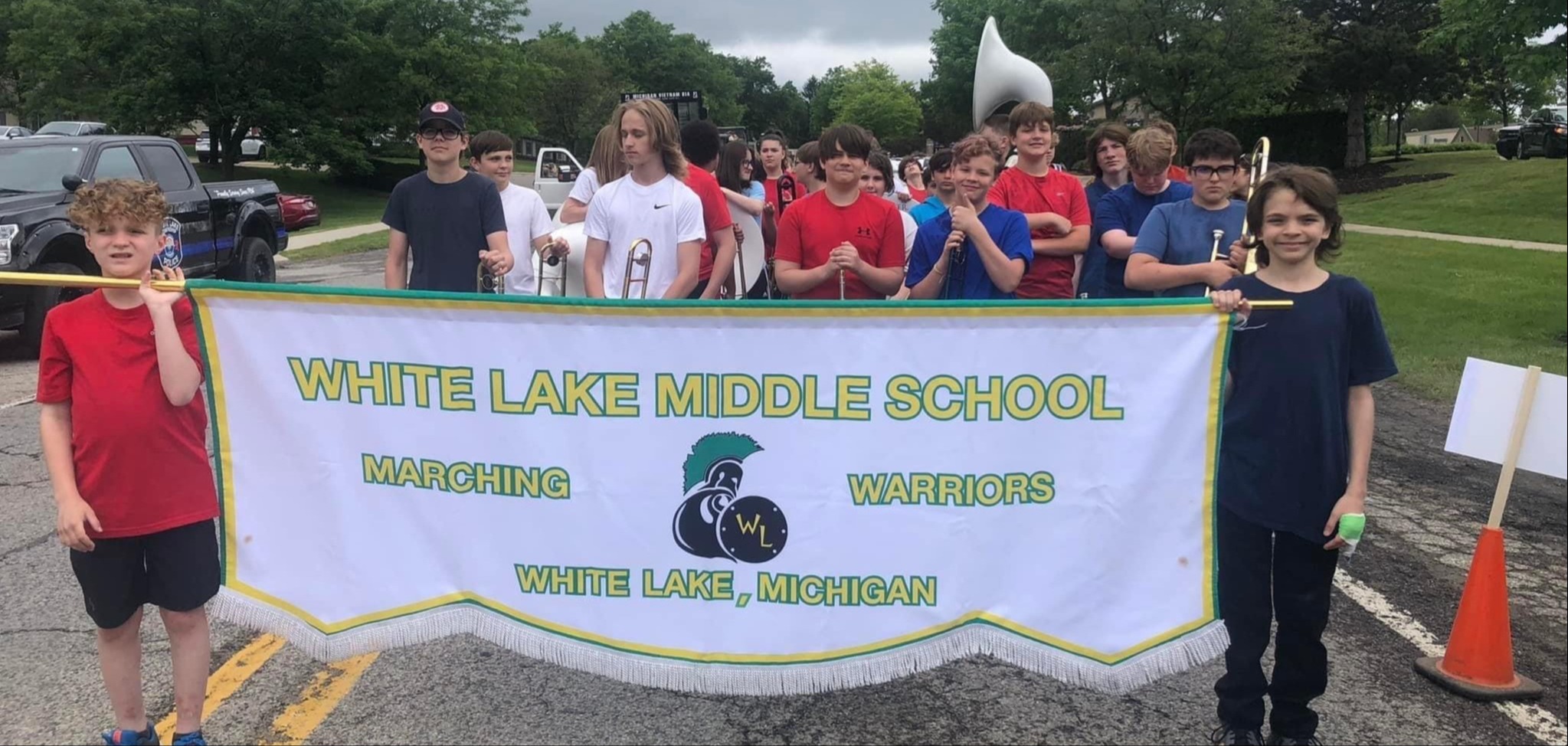White Lake Middle school marching band in Memorial Day Parade
