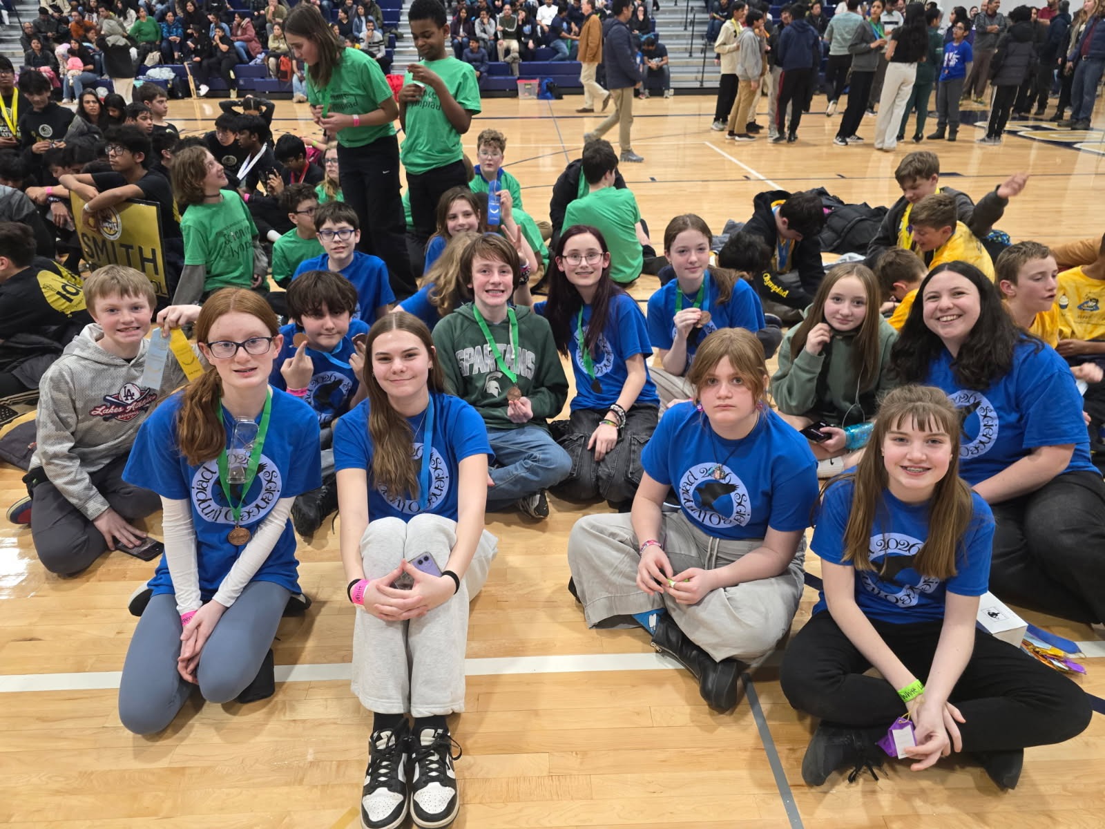 students who participated in science olympiad pose for group picture at 2026 competition