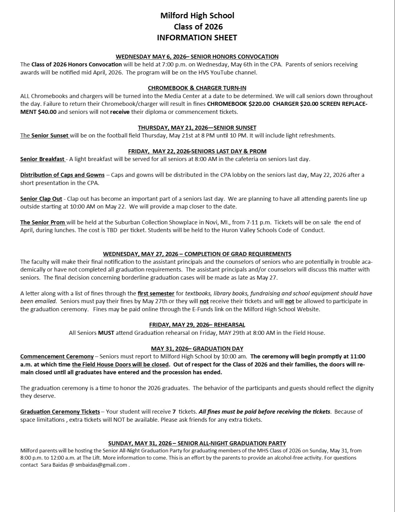 Senior Information Sheet