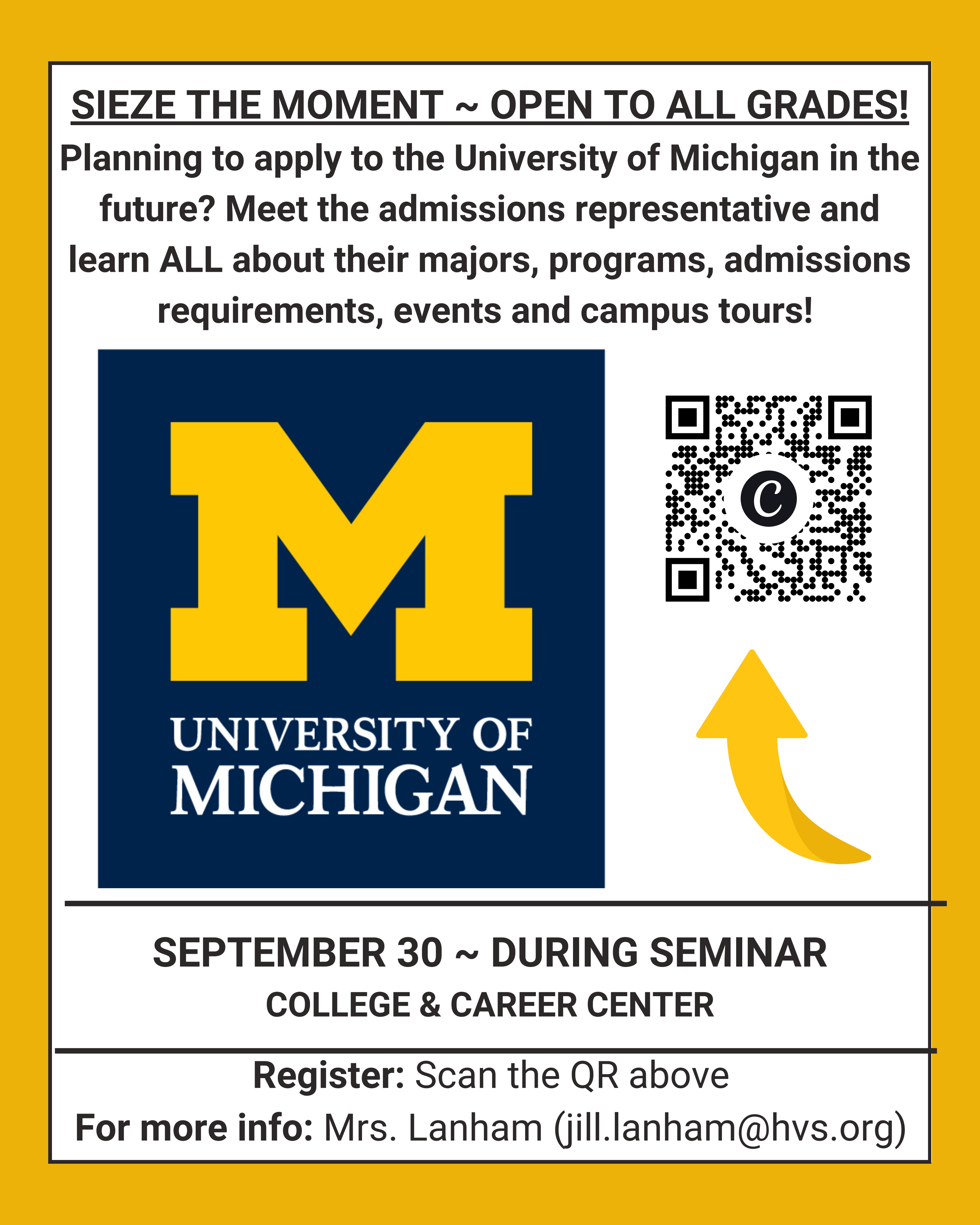 UM will be at MHS this month!