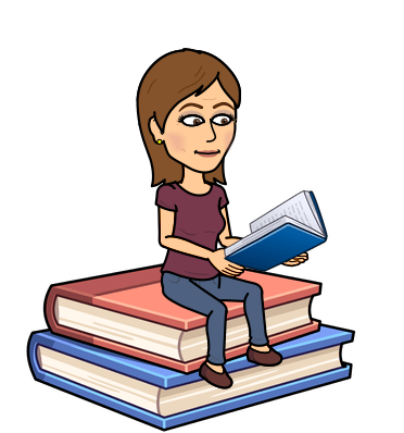 Emoji avatar sitting on books