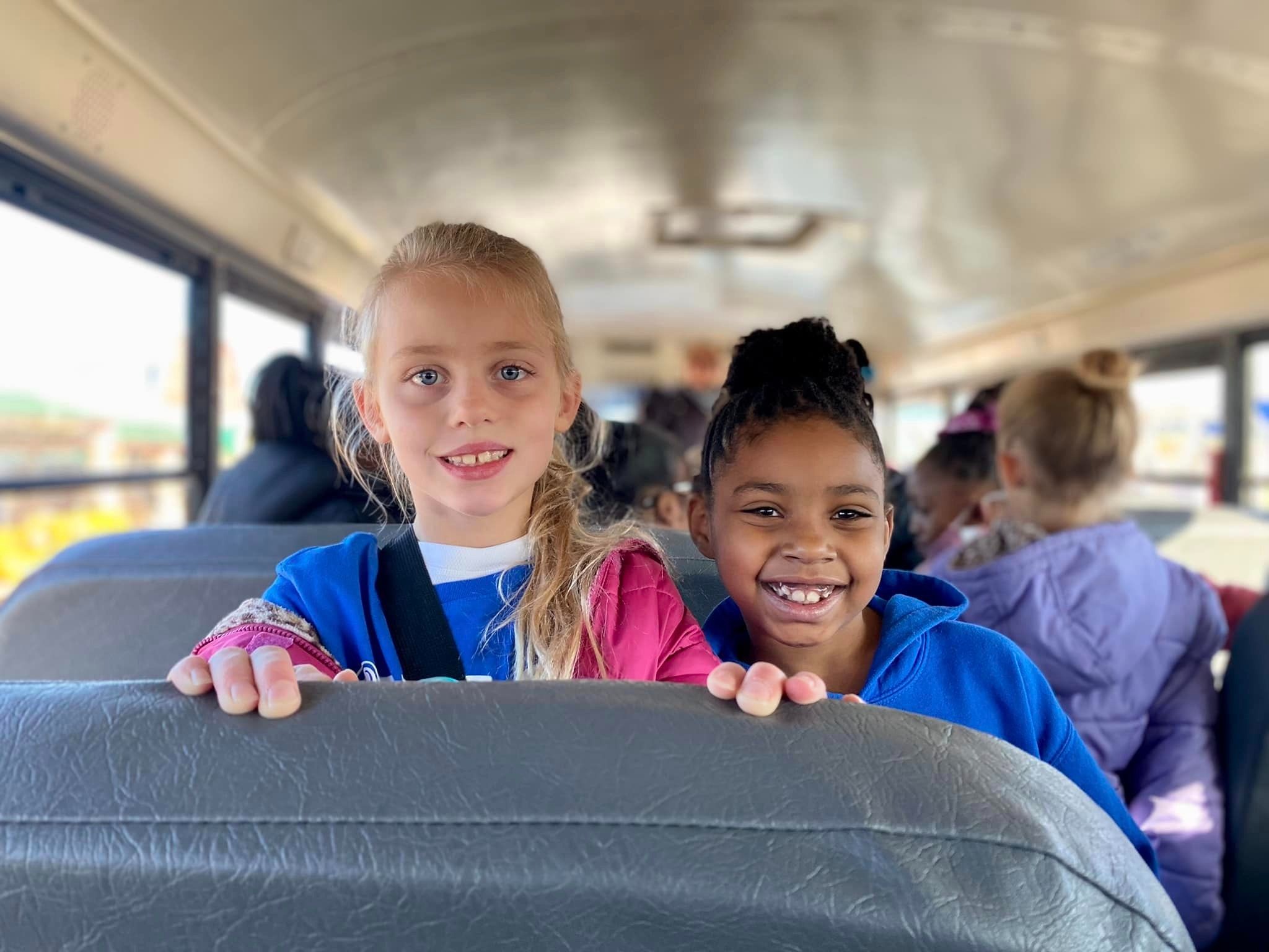 Students on school bus