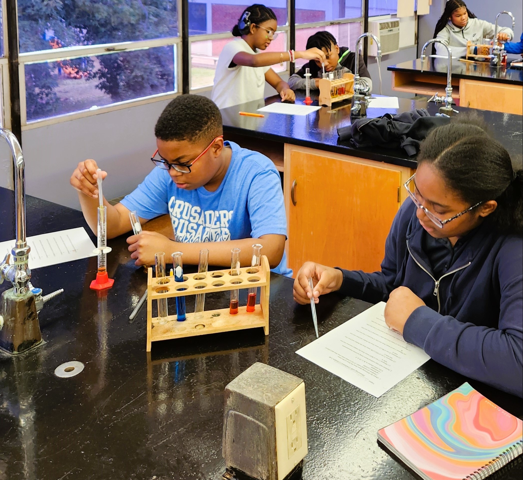 Students in science lab