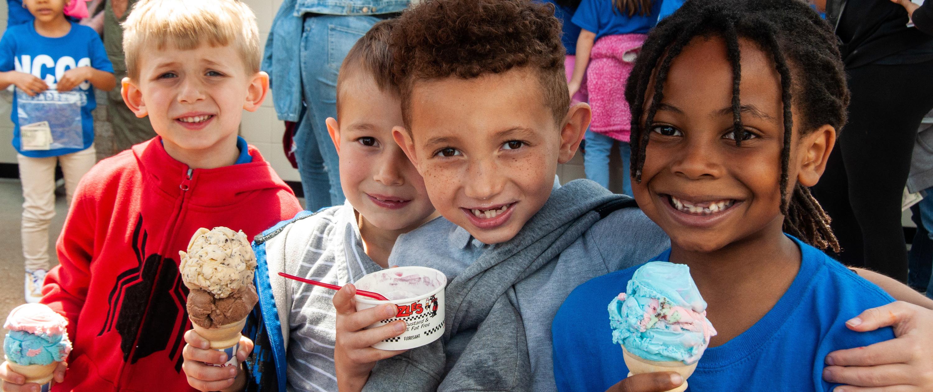 Kids with ice-cream