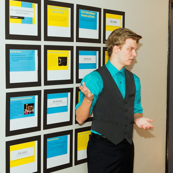 High School student working on a presentation